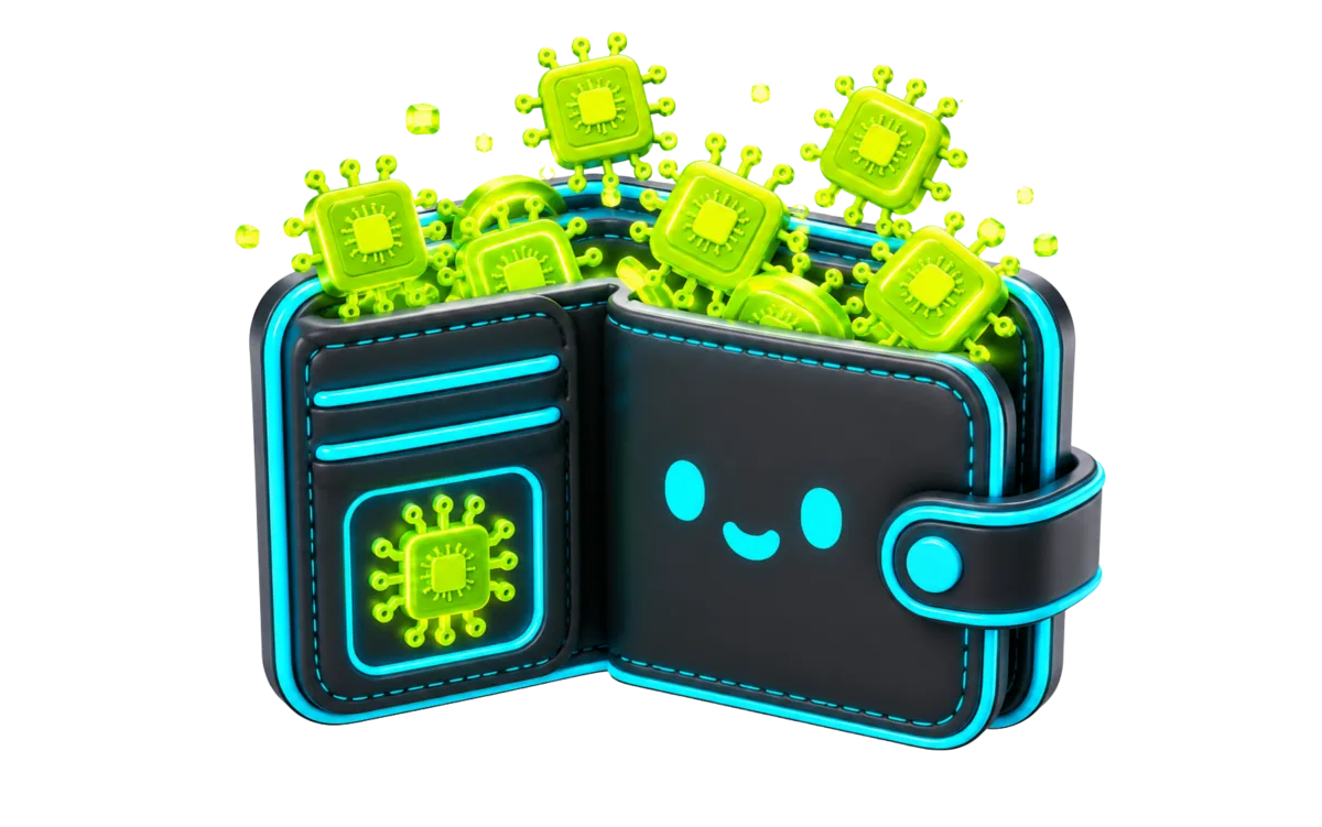 Stock tokens raining into a wallet