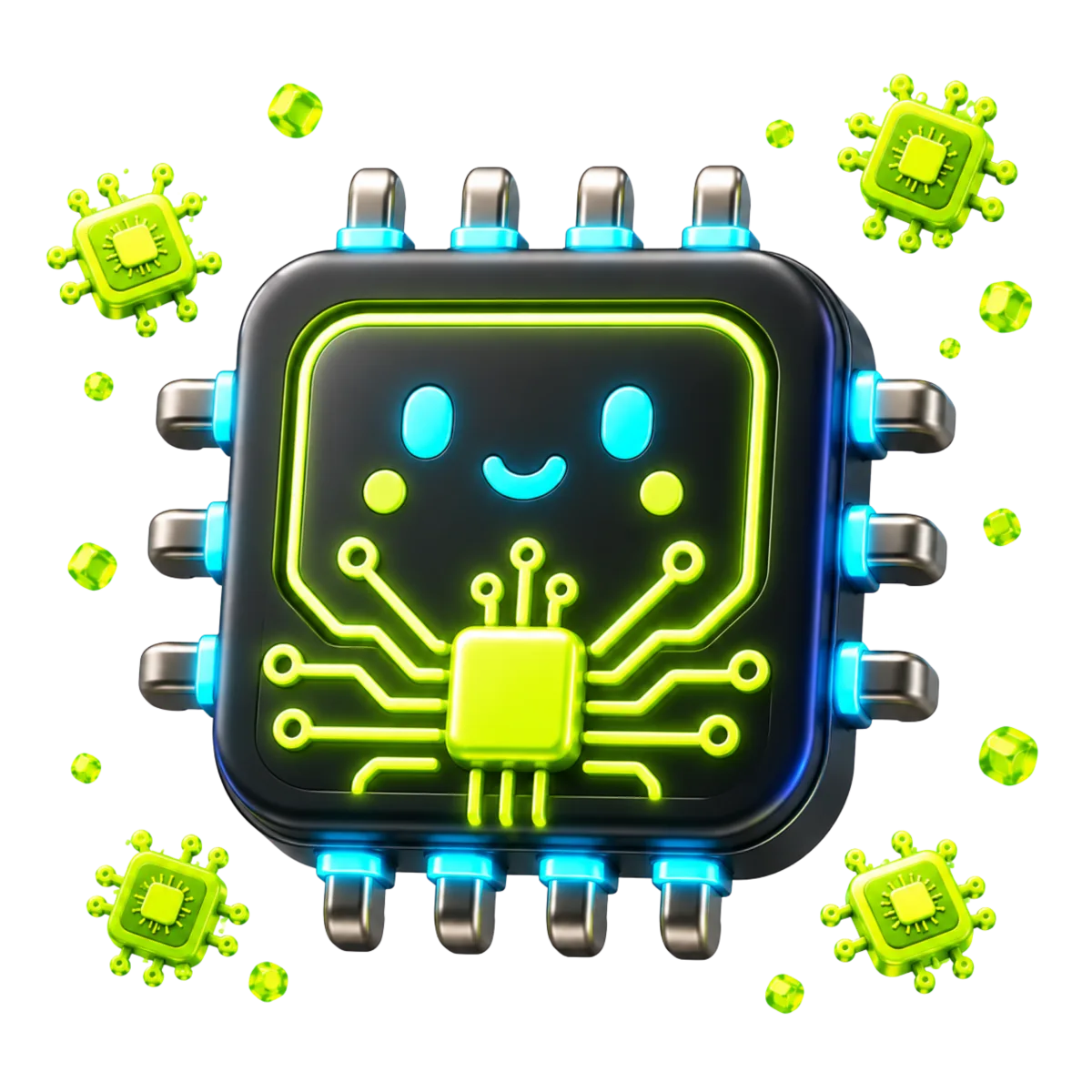 Exploded diagram of a microchip showing token distribution